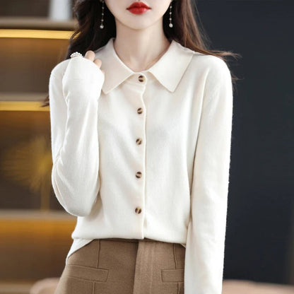 Odelia Cashmere Button-Up Cardigan