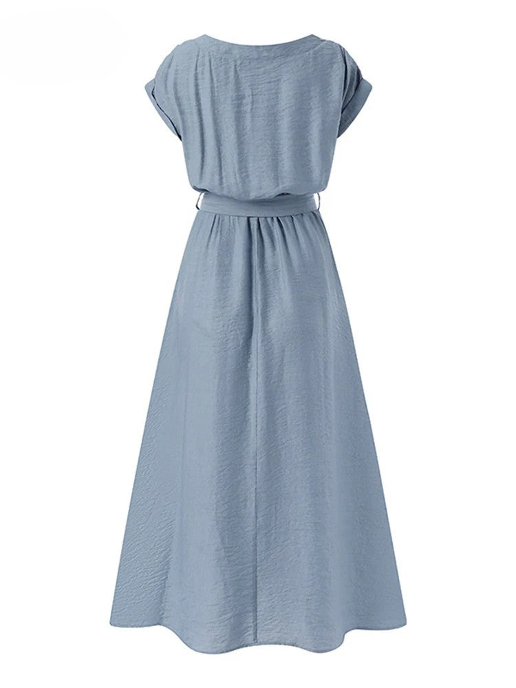 lisa linen midi dress Lisa Linen Midi Dress – Leva