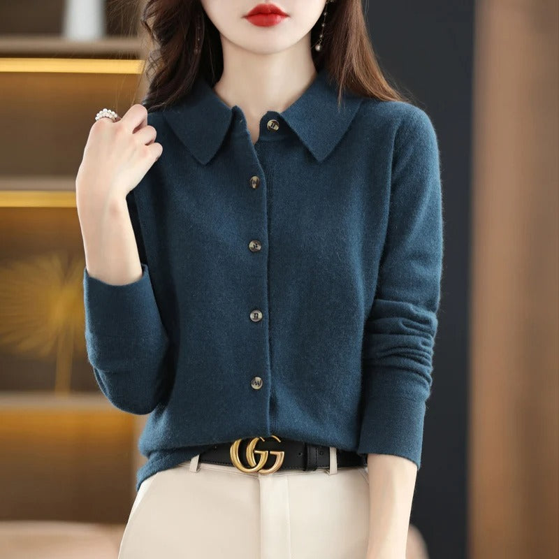 Odelia Cashmere Button-Up Cardigan