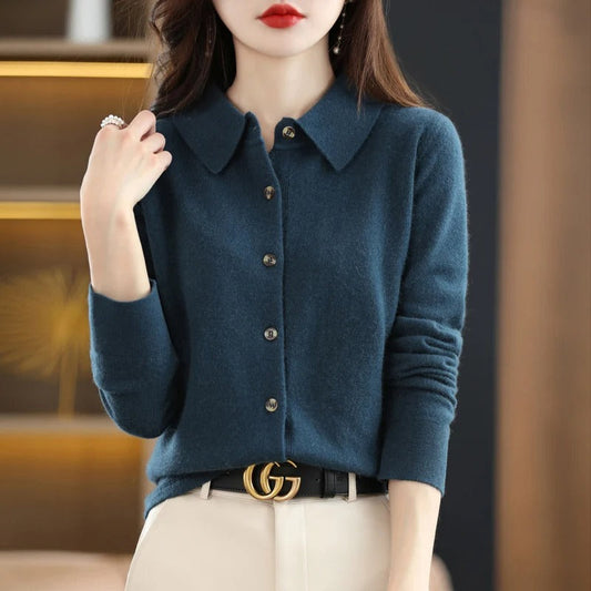 Odelia Cashmere Button-Up Cardigan