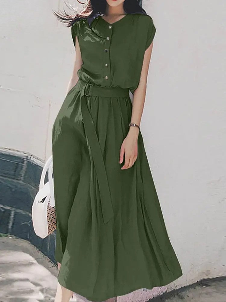 Lisa Linen Midi Dress